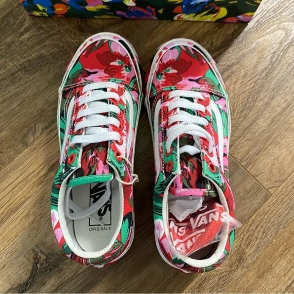 KENZO X VANS VAULT OG OLD SKOOL LX SneakersFloral Red / True White 5.5 NWT Rare - Picture 5 of 14